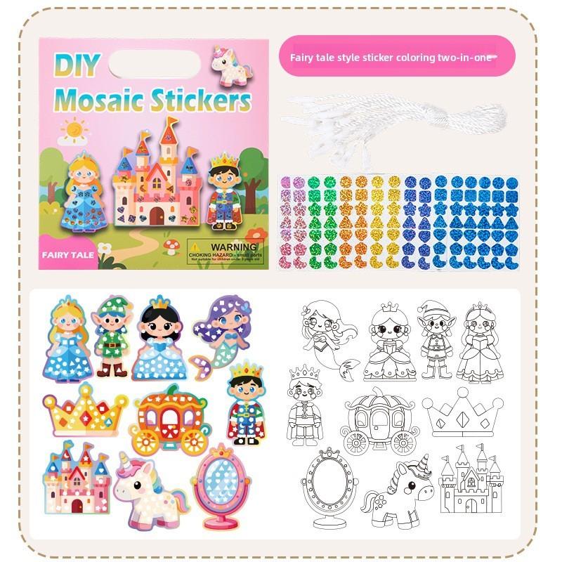 Childrens Mosaic Art Book For Kids Age 3 To 6 With Diy Creative Coloring And Sticker Fun