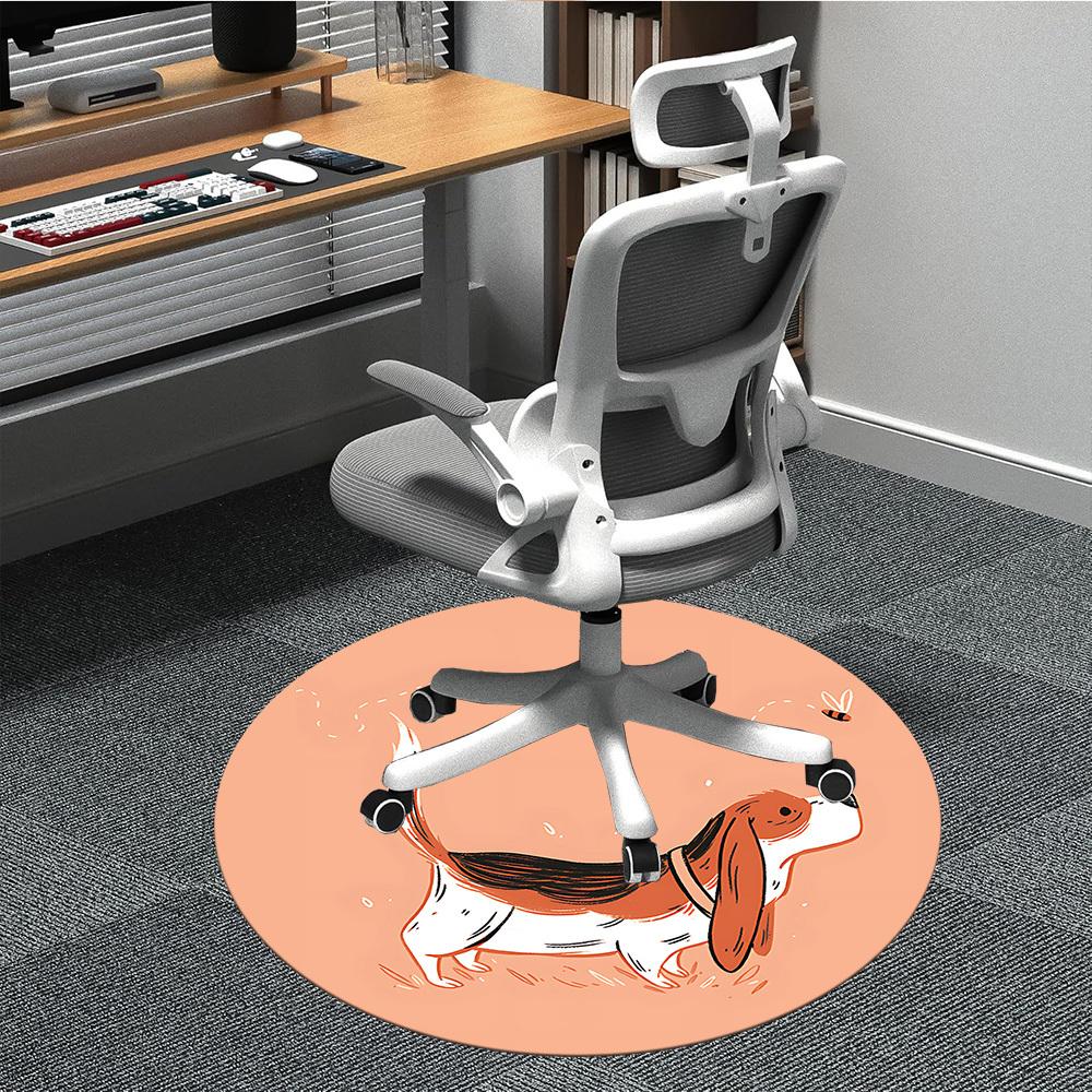 

1pc Dog, Bee Office Round Rug, Non-slip, Soft and Durable Office Rug for Interior Decoration, Perfect for Office, Beautiful Decoration yy260323079 80cm by 80cm