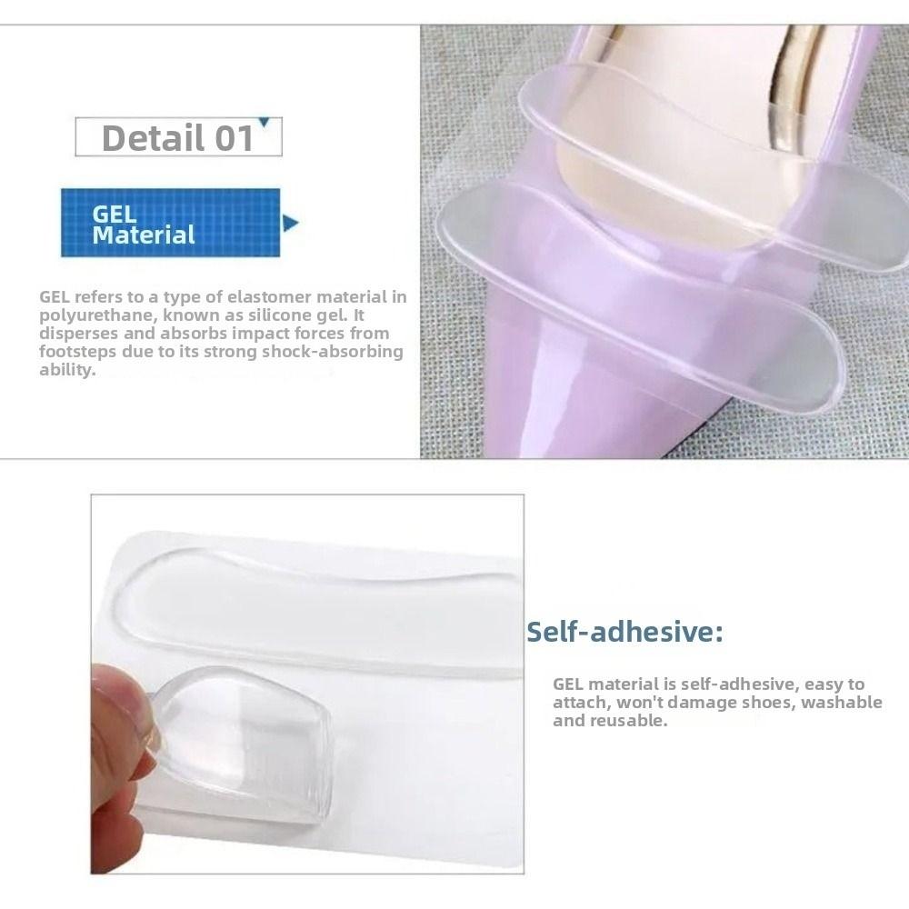 1pairs Gel Heel Grip Pads Self Adhesive Flexible Shoe Heel Liners Transparent Cushioned Gel Heel Cushionss