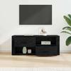 TV Stand Black Oak Effect 100 x 35 x 40 cm Engineered Wood