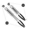Silicone Food Tongs Set (3-Piece) - 7", 9", 12" Kitchen, BBQ, Steak & Grill Tongs