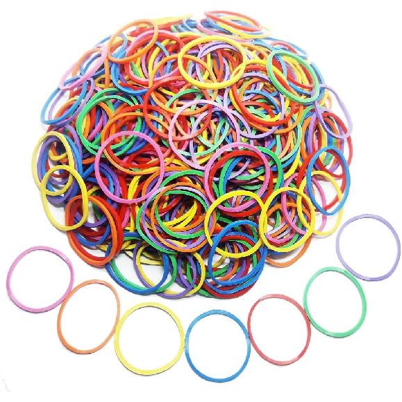 500Pcs 1inch 25mm Small Assorted Rubber Bands Bulk Elastic Wide Money Colorful Rubber Bands Ring Stationery Holder Sturdy Strong Stretchable Band