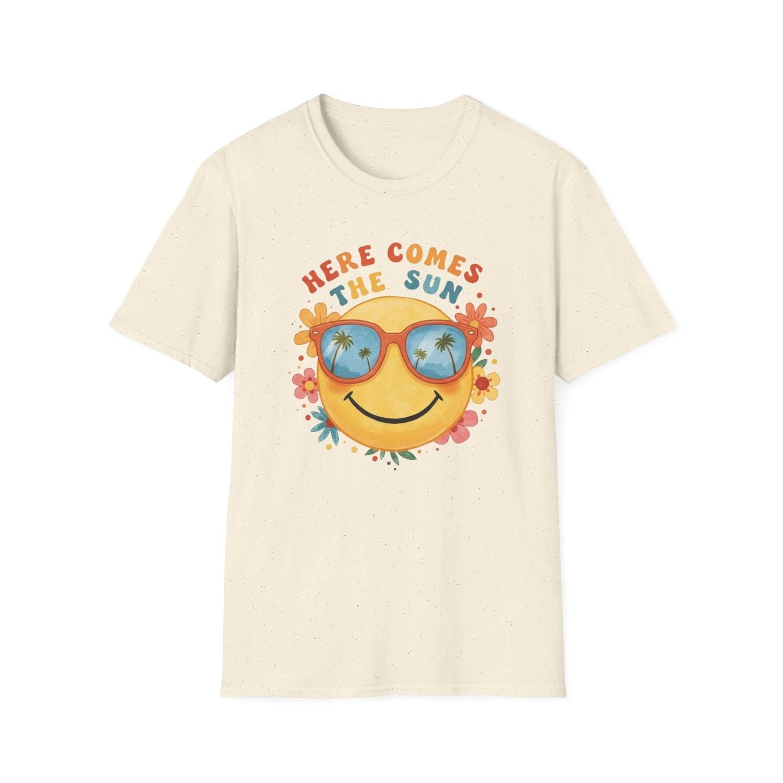 Here Comes the Sun Graphic Tee, Beach T shirt, Summer Sunshine Shirt, Beatles XL