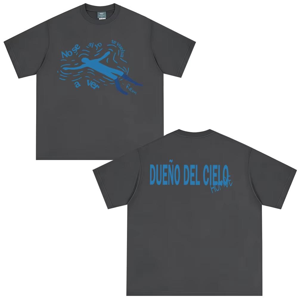 Dueno Del Cielo World Tour 2026 Merch Singer Humbe Tshirts Men Women Casual  T Shirt Vintage Fashion Pure Cotton Tshirts Y2k
