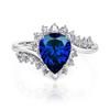 New blue Zircon engagement ring, zircon, European and American style