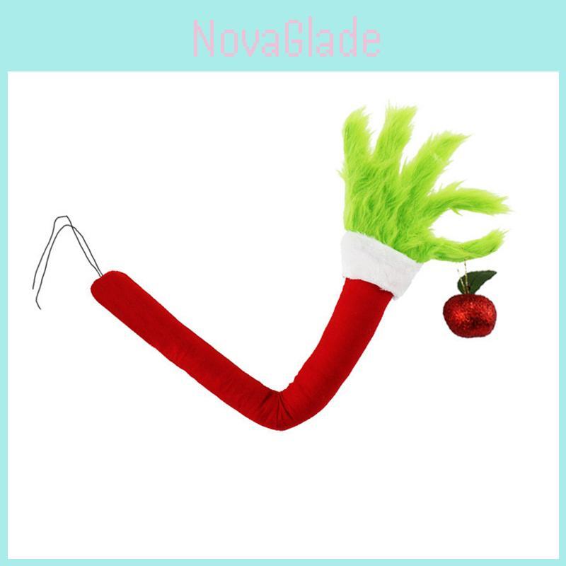 Green Christmas Tree Ornament Adorable Elf With Green Fur 28x28x5cm Perfect For Christmas