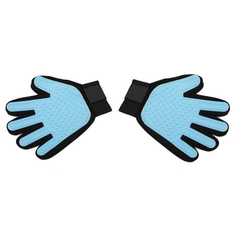 Tierhaarentfernungshandschuh ein Paar doppelseitig universell für Katzen Hunde Nass-Trocken-Anwendung Bürsten Baden Weich Entfernt mühelos Fell