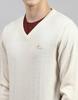 MONTE CARLO Mens Cream Solid V Neck Pullover
