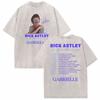 Rick Astley Reflection Tour  Print T Shirts Mens Clothing Washed Oversized Tshirts Vintage Short Sleeve T Shirt Streetwear