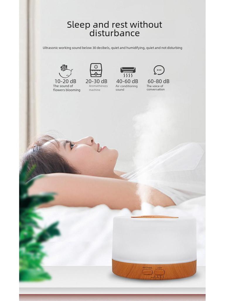 Umidificator cu ultrasunete pentru aromaterapie, model lemnos, 700 ml, și purificator de aer pentru birou MUJI