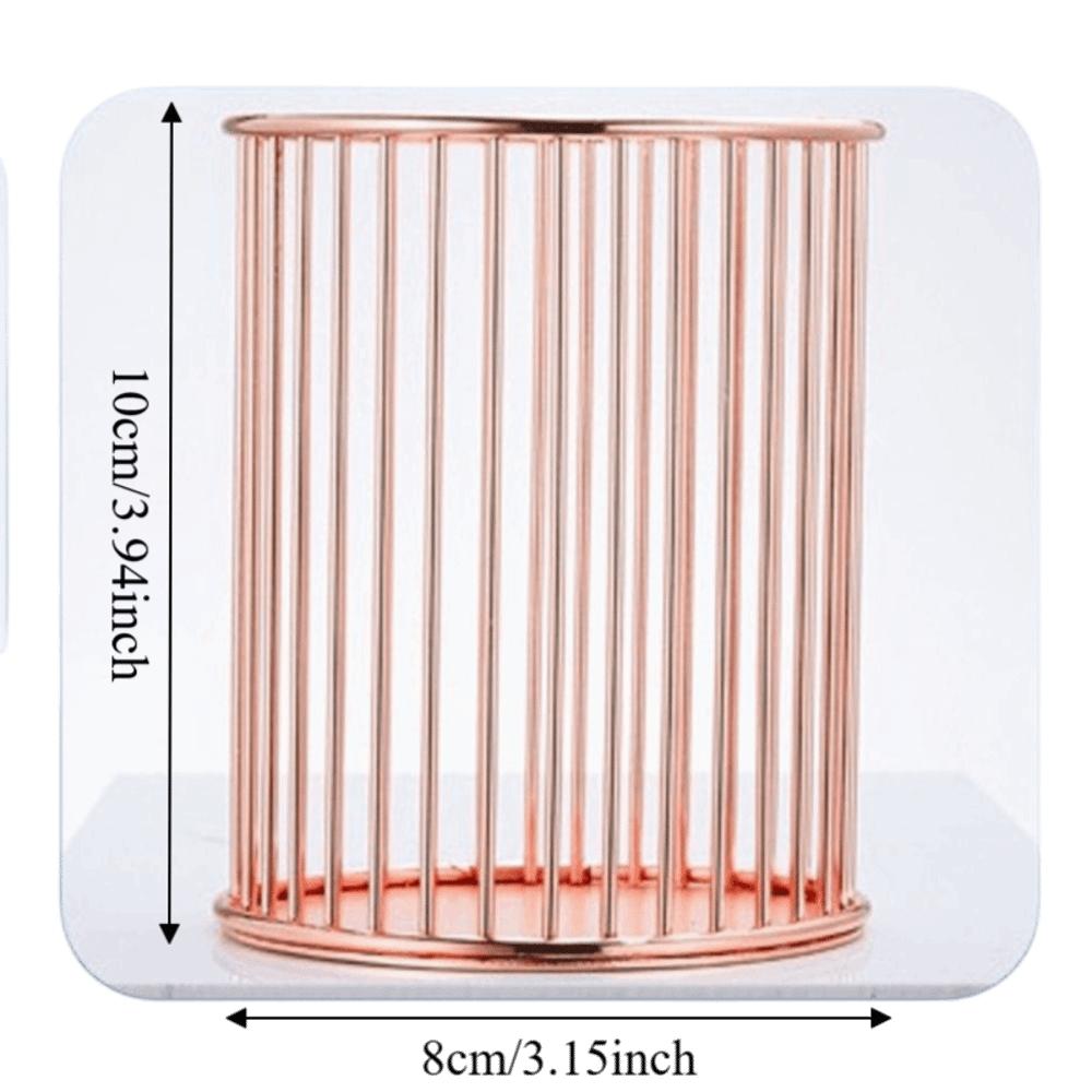 Gold Color Pen Holder Metal Material Pencil Organizer Storage Bucket Desktop Organizer  Office Use