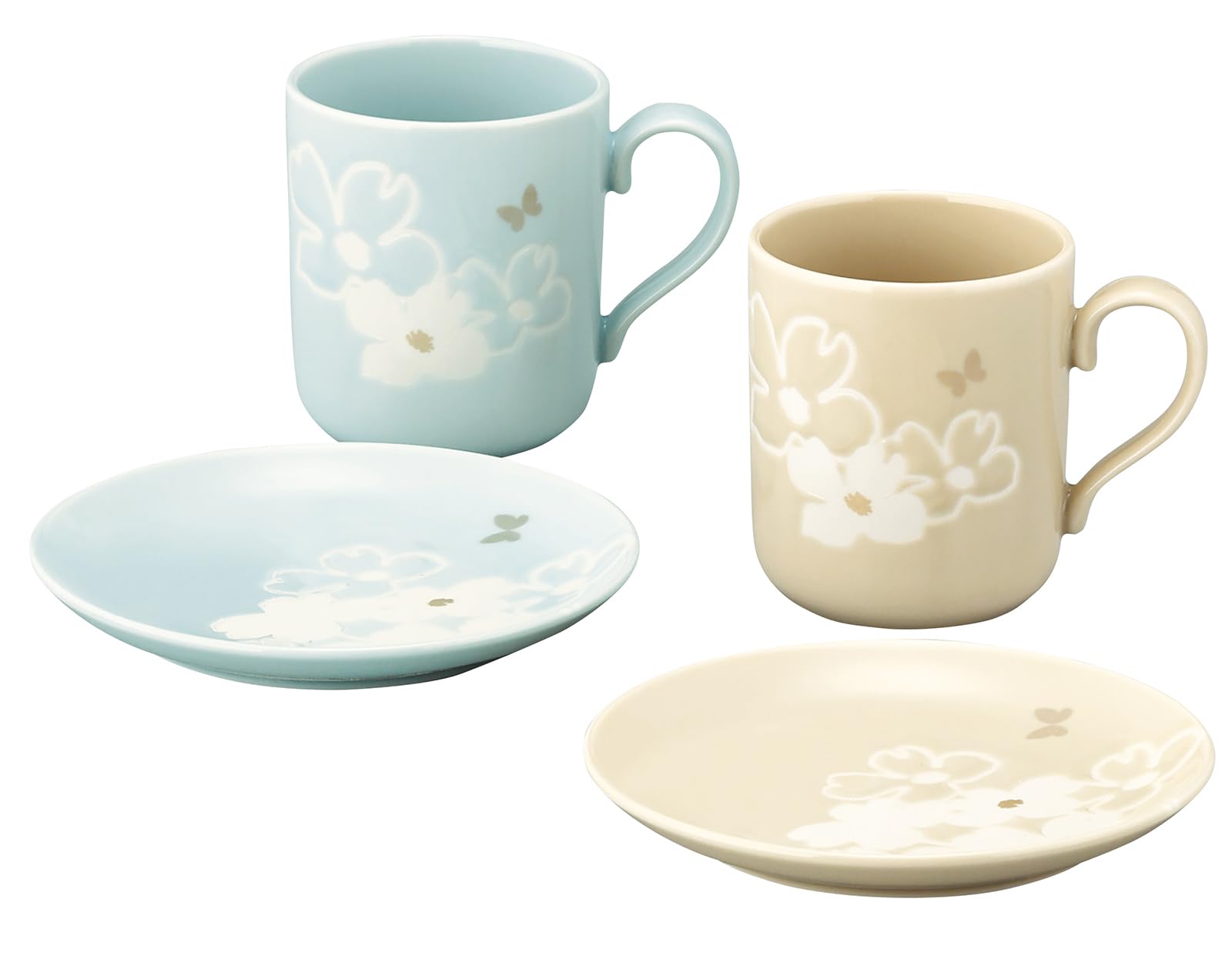 Hanae Mori tableware set featuring a pair of 14cm diameter plates and a pair of Dishwasher and microwave A perfect gift for weddings or other special