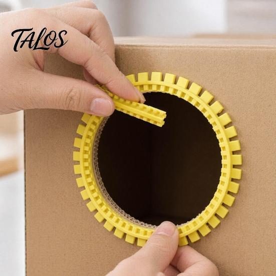Self Groomer Cat for Cardboard Boxes, DIY Grooming Brush Tunnel Ring, Hands-Free Massage Comb House Door Hole Shedding Solution