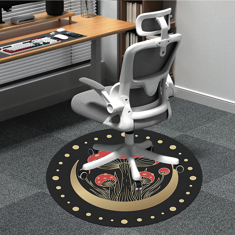 

1pc Mushroom Fantasy Office Round Area Rug, Under Office Chairs Bedroom Living Room Home Decor, Room Deco, Available in Various Sizes 80cm
