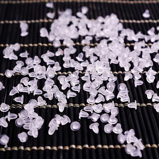 200Pcs Replacement DIY Soft Clear Silicone Earring Safety Backs Clutch Stopper