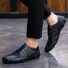 Men Leather Shoes Men Comfortable Loafers Shoes Men Lace -Up Flats Driving Shoes Men Leather Sneakers Man Boat Shoes