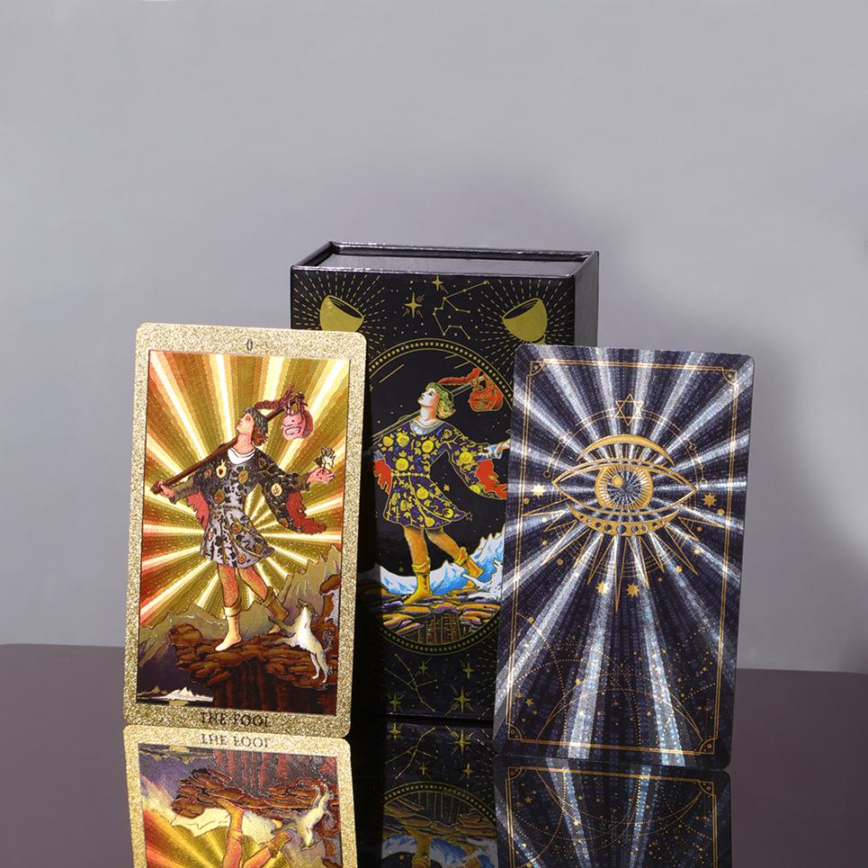 Genuine Weite Gold Foil PET Tarot Deck - Full Set Printed Tarot Board Game Cards