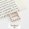 Pearl Rhinestone Waist Buckle Scarf Fastener Hem Knot Button for Women