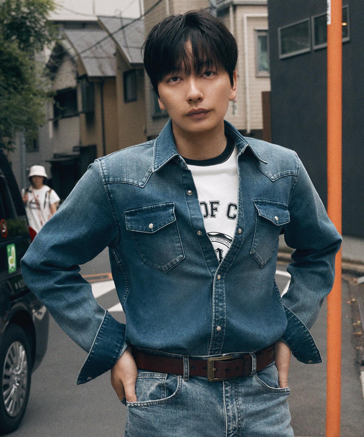 Burkeru Western Shirt M-Tone Indigo Indigo/Indigo_L