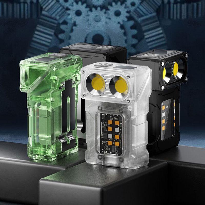 Super Bright Portable LED Flashlight with COB Side Light, Long-lasting Battery, and Warning Light for Outdoor and Work Lighting