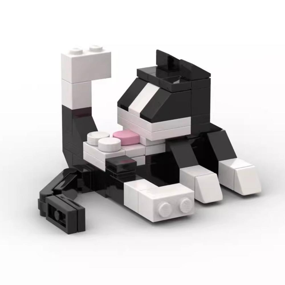 60Pcs/set Cat Figires Model Animal Series Building Blocks DIY Assembly Model Education Toys For kids Desktop Ornaments