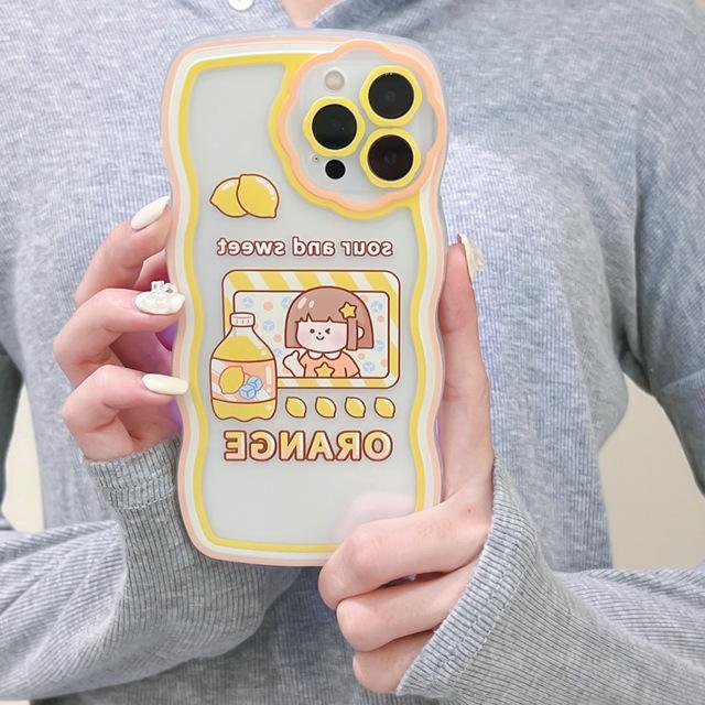 Wavy Capa For Iphone Xr Xsmax 11 13 12 Pro Max X 7 8 Plus Shockproof Girl Rabbit Happy Cute Cartoon Lovely Phone Case Conque