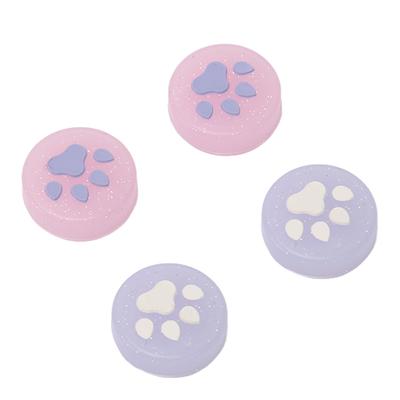 Joystick Cover Prevent Slip Glittering Cute Cat Paw Shape Silicone Thumb Grip Cover for Switch for