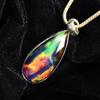 ZERTIFIZIERTER Natürlicher Opal 22 Karat Tropfen 925 Sterlingsilber Anhänger Schmuck