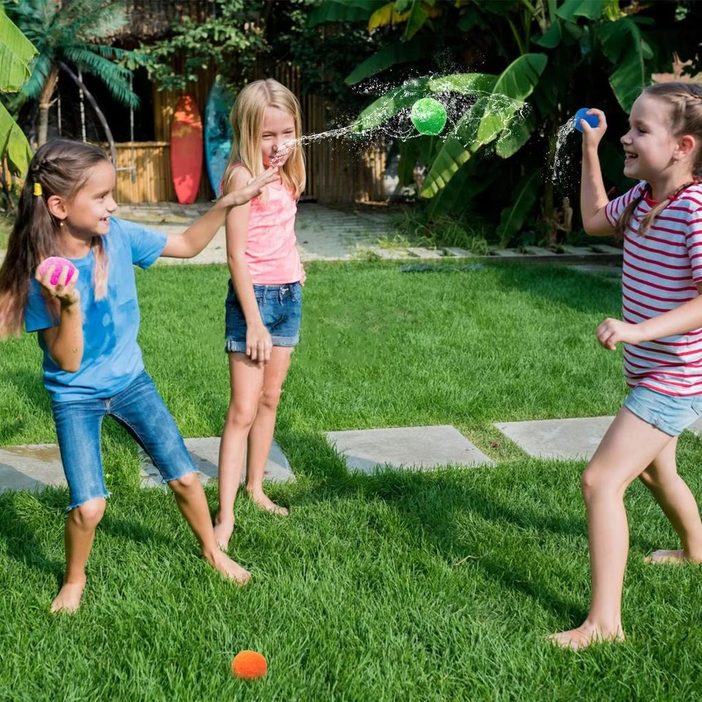 Water Soaker Balls Reusable Water Balloons Splash Balls Pool Water Toys Kids Outdoor Fun Activities Yard Games Summer Gifts