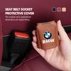 Leather Car Seat Belt Socket Cover Anti-collision Protection Cover Interior Accessories For BMW E46 E90 E60 F10 E39 F30 E36 E87 DA9