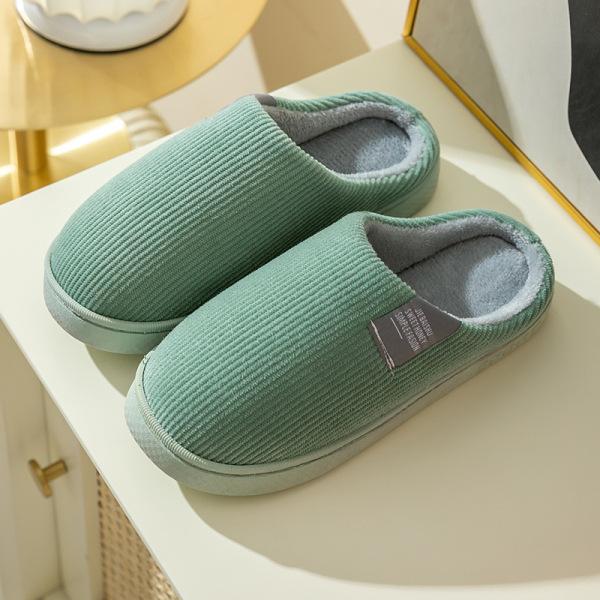 Autumn and Winter Cotton Slippers Women's Indoor Home Silent Non-slip Velvet Warm Slippers Couple Cartoon Bear Cotton Drag Men
