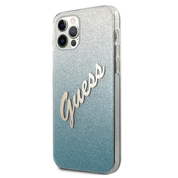 Guess Guhcp12Mpcuglsbl Iphone 12/12 Pro6,1 Niebieski/Blue Hardcase Glitter Gradient Script
