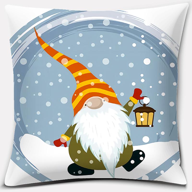 Santa Print Series Pattern Pillowcase Square Pillowcase Home Office Decoration Pillowcase