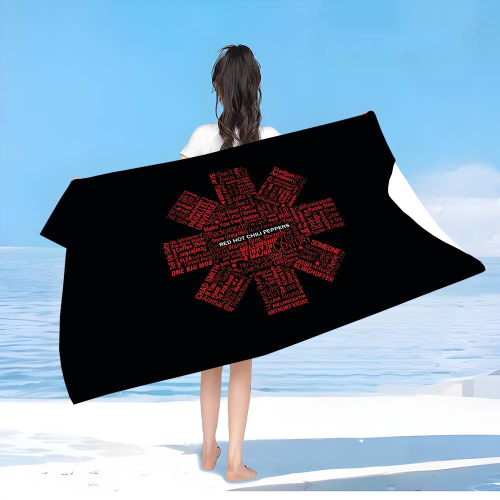 Band R-Red Hot Chili Bath Towel Microfiber Soft Water Absorbing Breathable For Girl Kids Decorative Cartoon Beach Towel