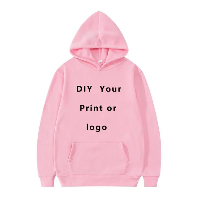 2024 Man Woman Casual Custom Printed Text DIY Hoodie Customized Logo Personalized Hoody Custom Hoodies Text Logo Sweatshirt