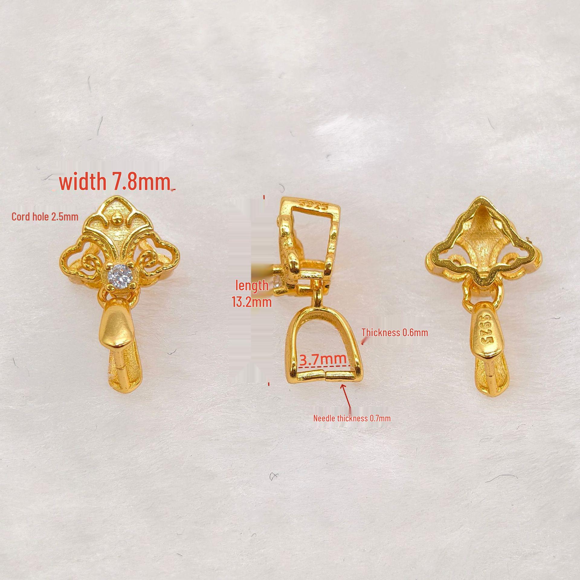 S925 Sterling Silver Hollow Melon Seed Clasp with Guanyin Buddha Head Design золотой