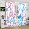 2 Stück - Bunter Schmetterling - Bedruckter Vorhang - Polyestermaterial - geeignet für Schlafzimmer, Wohnzimmer, Arbeitszimmer, privaten Raum