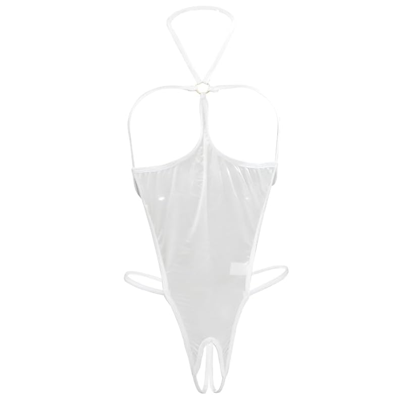 

[Black Omen] open cup cosplay cupless swimsuit Leotard (6566-white, free size) bs507-f-6566-wh