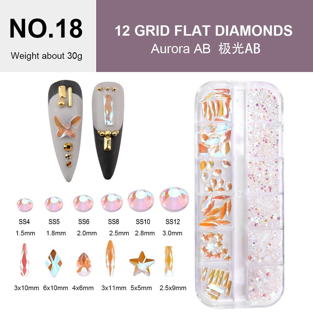 Electroplated Flat-Bottomed Nail Art Jewelry Glass Special-Shaped Rhinestone Set Nail Decoration Diy Jewelry Accessories