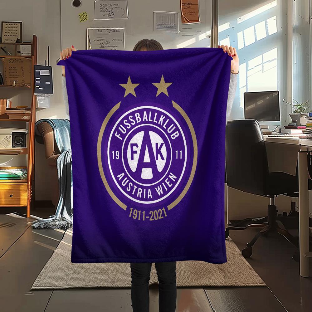 Coperta di Flanella Stampata FK Austria Vienna, Alta Qualità, Confortevole per Tutte le Stagioni, Arredamento per la Casa, Calore e Comfort