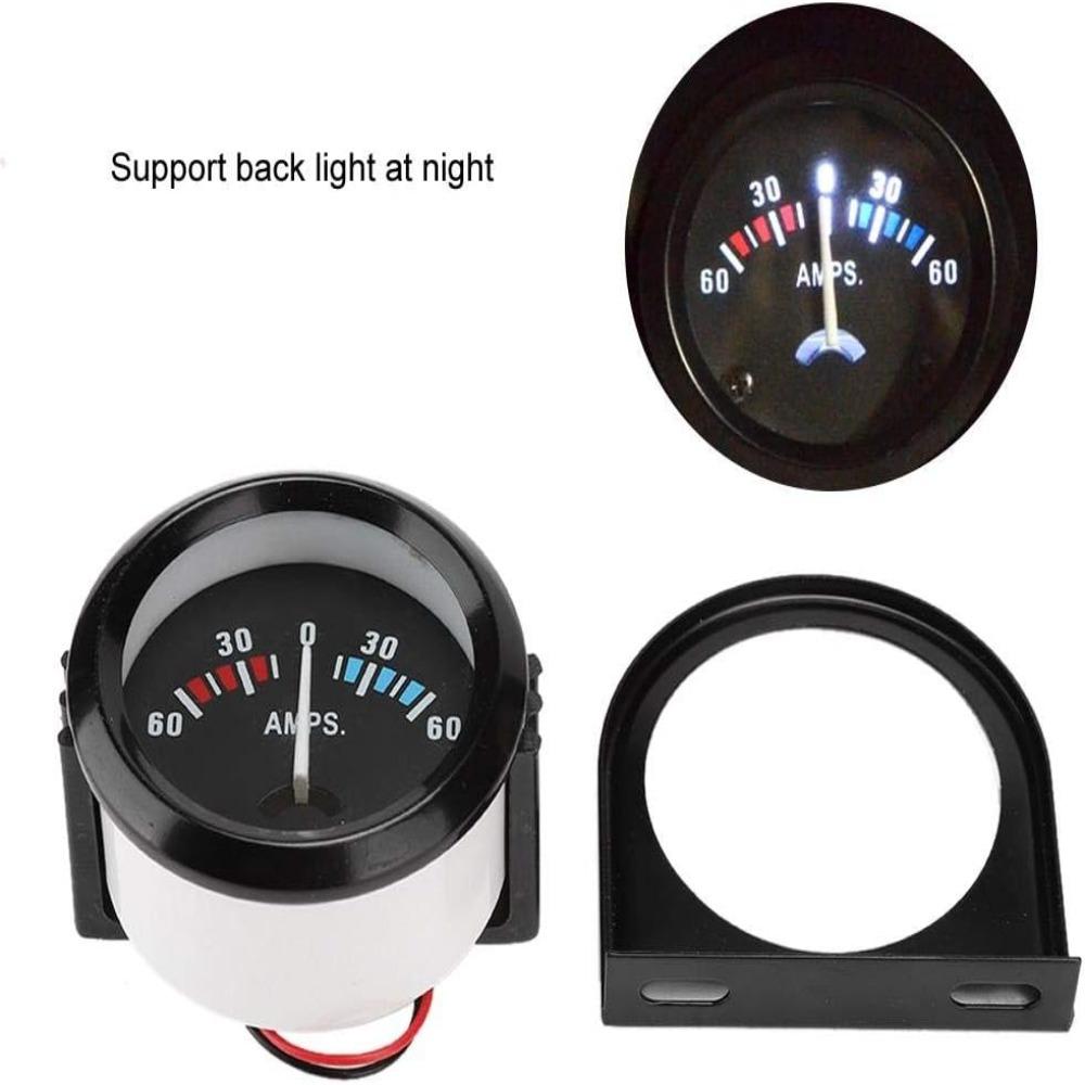 2 Inch AMP Gauge Meter 60-0-60A Current Gauge Durable Ammeter Gauge Car