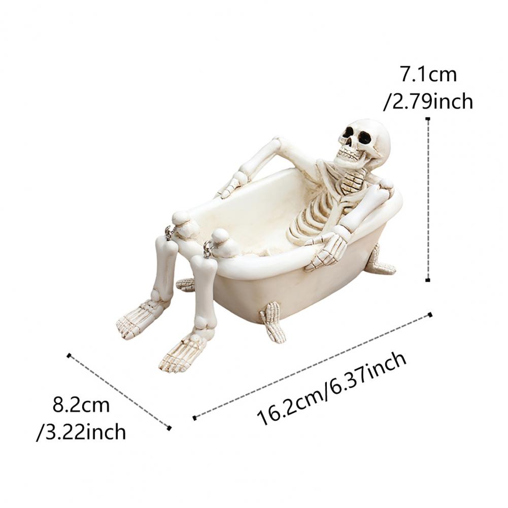 Bathtub Skeleton Ornament Halloween Skeleton Decor Skeleton Flower Pot Resin Planter for Succulents Halloween Decor Desktop