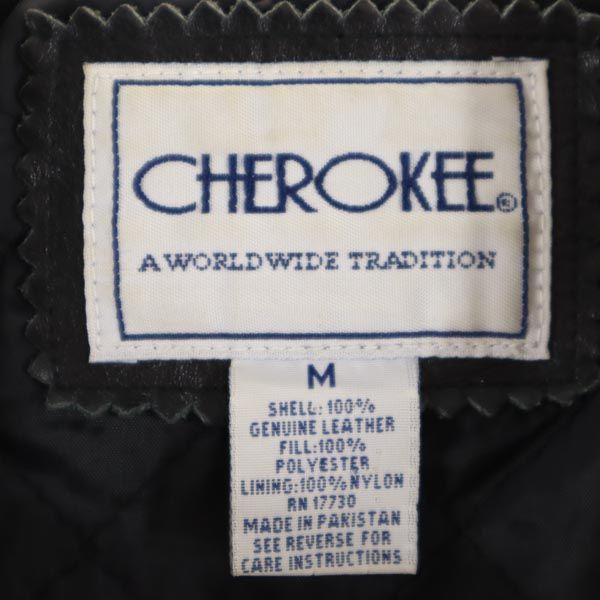 Cherokee Cotton Filling Leather Jacket M Black Genuine Leather Women Used