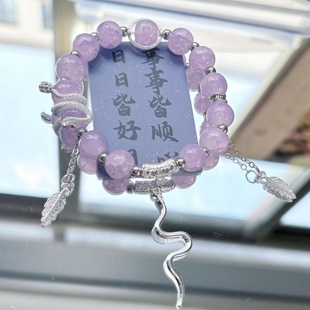 New Year's white snake popping beaded bracelet female natal year niche design student bracelet