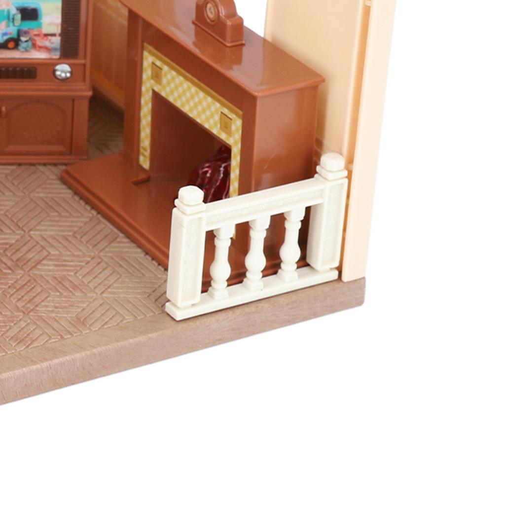 1:12 Scale Doll House Furnishings Plastic Miniature TV Tea Table Sofa Fireplace Flower Pots Living Room Dollhouse