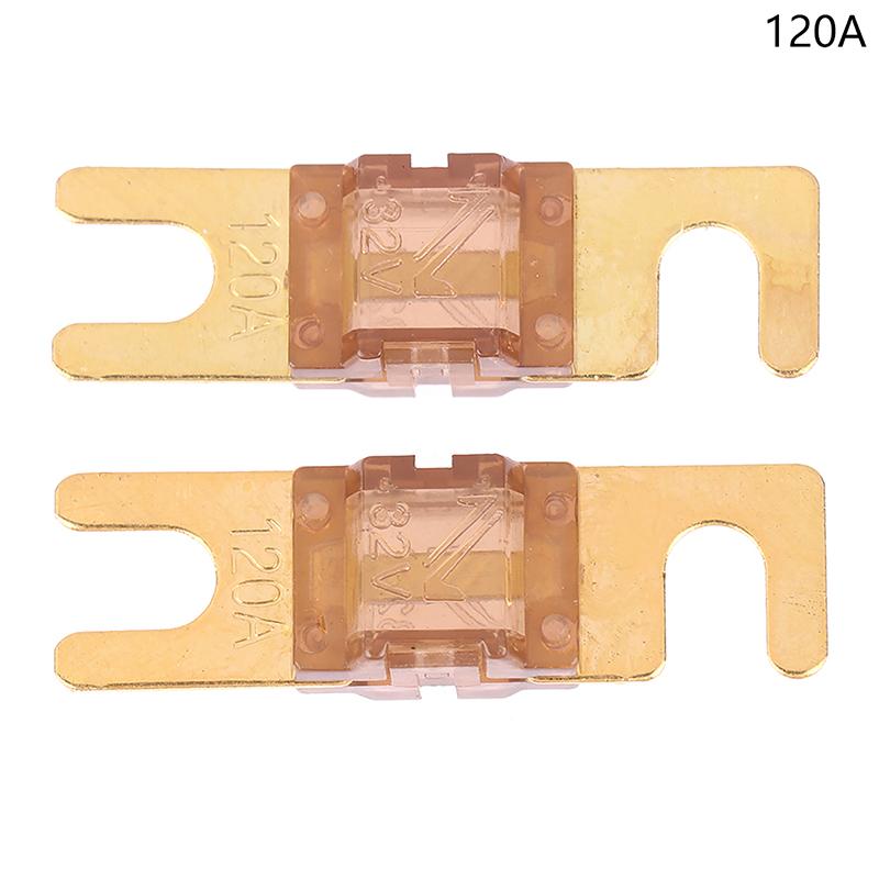 2 Stücke Vergoldete Bolzen Autosicherungen Mini Auto Audio Sicherung 20A 30A 40A 50A 60A 70A 80A 100A 120A 125A 150A 175A 200A 32V Auto Sicherung