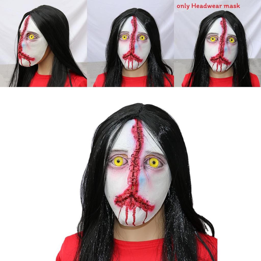 Halloween Horror Props Ghost House Escape Room Npc Latex Mask For Adults