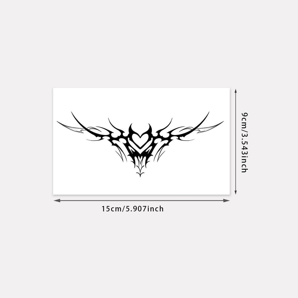 Retro Tribal Style Love Tattoo Sticker, Cool Lines, Long-Lasting Waterproof, Niche High-End Pattern