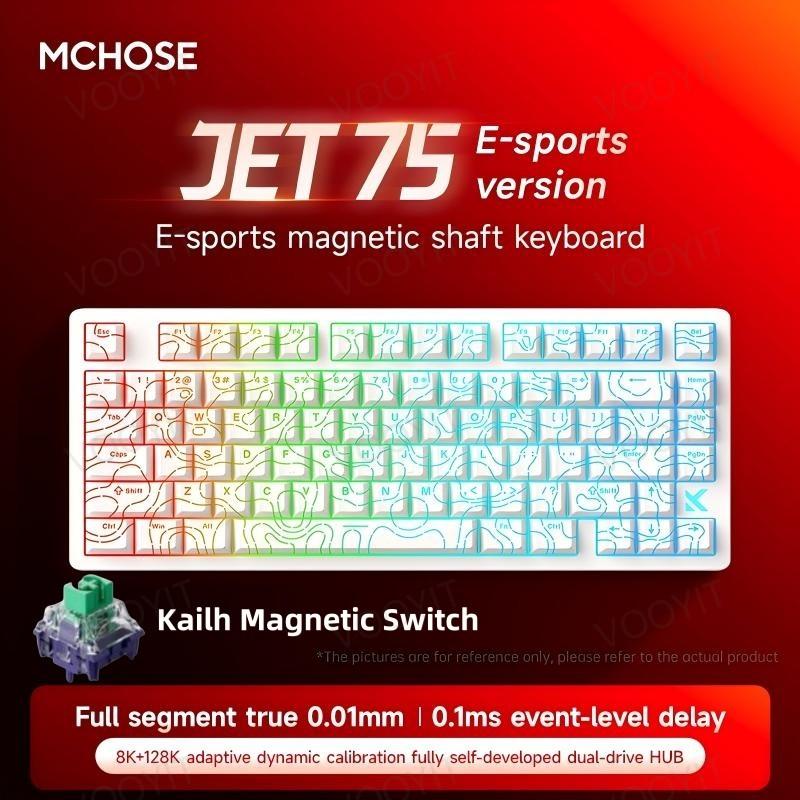 

MCHOSE Jet 75 Wired Magnetic Switch Mechanical Gaming Keyboard, 75% Rapid Trigger Hall Effect Keyboard, 8K Hz Polling Rate, RGB, Hot Swap белый