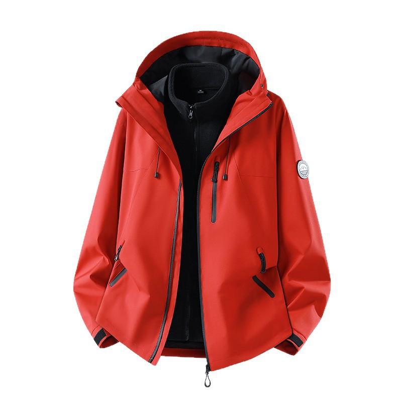 Men Women 3-in-1 Detachable Waterproof Windproof Hiking Jacket With 90% Duck Down Liner Camping Trekking Outdoor Adventure